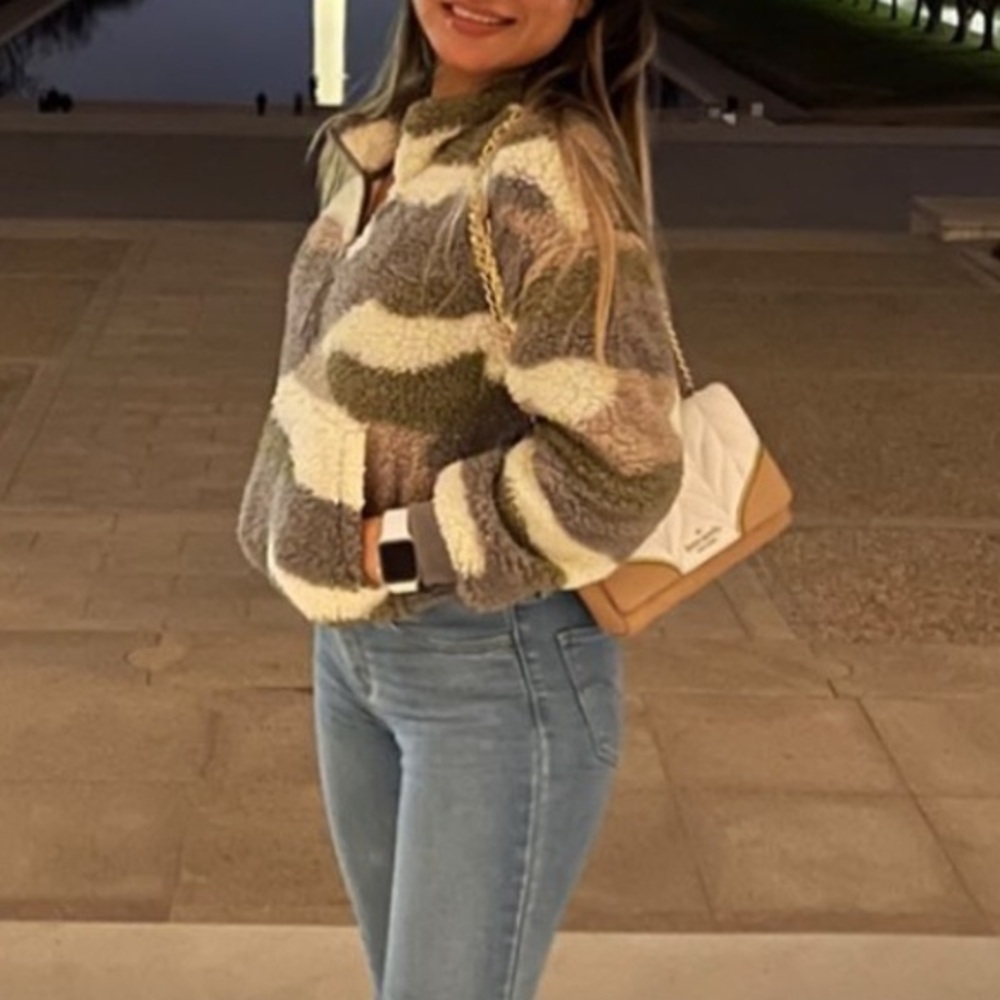 Hippie Rose Camouflage Sherpa Jacket